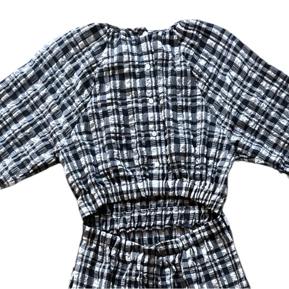89. FREE PEOPLE Just Female Hamilton Midi Cut Dress in Black Motif NWT $168 - Picture 14 of 16